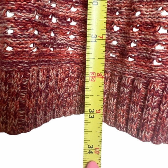 Roxy Space Dyed Open Knit Cardigan Pink Orange Boho Beach Sweater M Festival Y2K - Picture 8 of 9